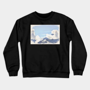 Panorama Mountains of Switzerland / Maléa is looking for the Kobold - children's book WolfArt Crewneck Sweatshirt